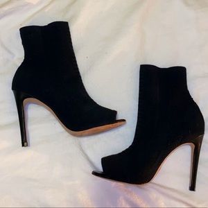 Aldo Black Sock Open Toed Boots